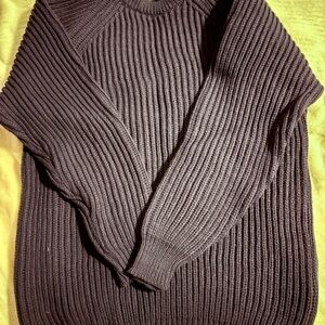 Gloverall Ribbed Wool Sweater – Made in England – Navy – Size medium